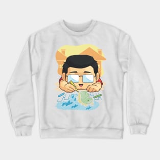 Boy Loves Drawing and Doodling Crewneck Sweatshirt